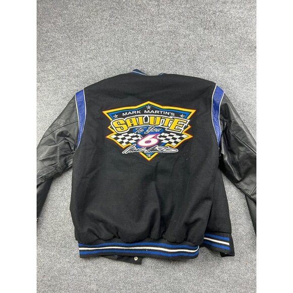 JH Design Mark Martin # 6 NASCAR Jacket Men's Medium Wool Leather Letterman - Picture 11 of 11